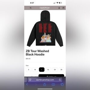 Zach Bryan Tour Black Hoodie